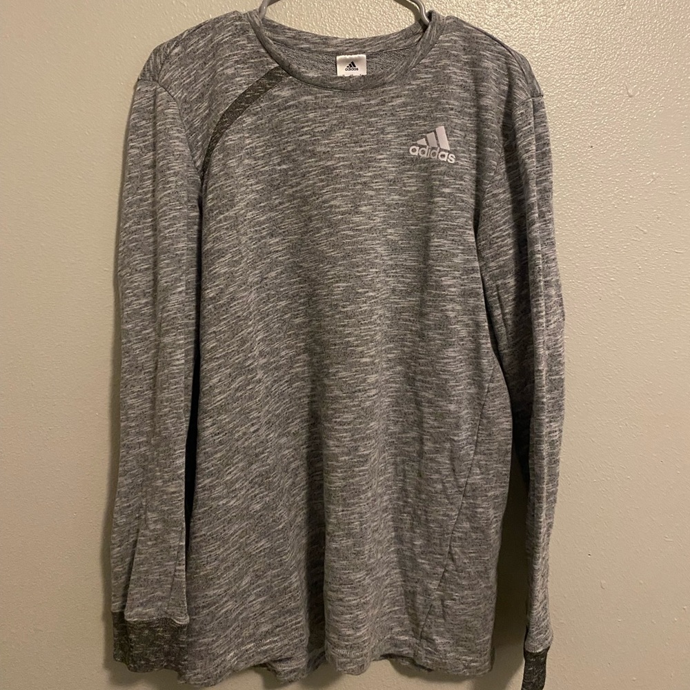 Adidas men’s long sleeve gray shirt